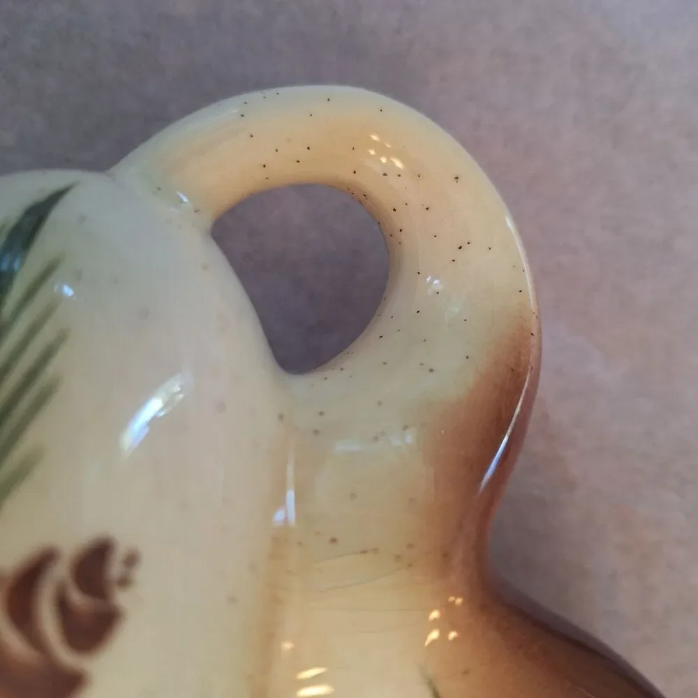 Vintage ROMCO Rocky Mountain Pottery Pinecone Glazed Creamer Colorado Brown